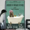 American Cocker Spaniel and Co Bath Soap Wash Your Paws Dog Poster
