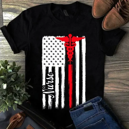 American Flag Nurse Gift Tshirt