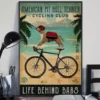 American Pit Bull Terrier Cycling Club Life Behind Bars Dog Poster