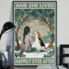 And She Lived Happily Ever After Black Hair Girl With Beagle Dog Poster 2 And She Lived Happily Ever After Black Hair Girl With Beagle Dog Poster
