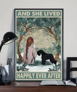 And She Lived Happily Ever After Black Mini Schnauzer Dog Poster