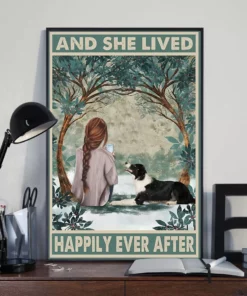 And She Lived Happily Ever After Border Collie Dog Poster