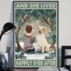 And She Lived Happily Ever After Brown Girl Yellow Labrador Dog Poster