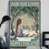 And She Lived Happily Ever After Brunette Girl With Golden Retriever Dog Poster 2 And She Lived Happily Ever After Brunette Girl With Golden Retriever Dog Poster