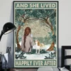 And She Lived Happily Ever After Brunette Girl With Lemon Beagle Dog Poster