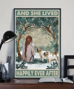 And She Lived Happily Ever After Fawn Pied French Bulldog Dog Poster