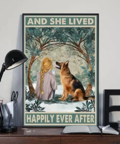 And She Lived Happily Ever After German Shepherd Dog Blondie Girl Poster
