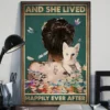 And She Lived Happily Ever After Girl With Cat Dragonfly Poster 2 And She Lived Happily Ever After Girl With Cat Dragonfly Poster