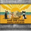 And She Lived Happily Ever After Girl With Dogs Vintage Poster