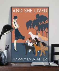 And She Lived Happily Ever After Great Dane Dogs Home Decor Wallart Poster