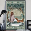 And She Lived Happily Ever After Red Dachshund Dog Brunette Girl Poster