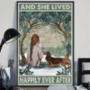 And She Lived Happily Ever After Red Long Haired Dachshund Dog Poster