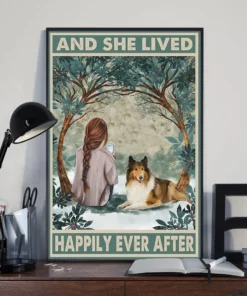 And She Lived Happily Ever After Rough Collie Dog Poster