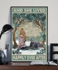 And She Lived Happily Ever After Silver Labrador Retriever Dog Poster