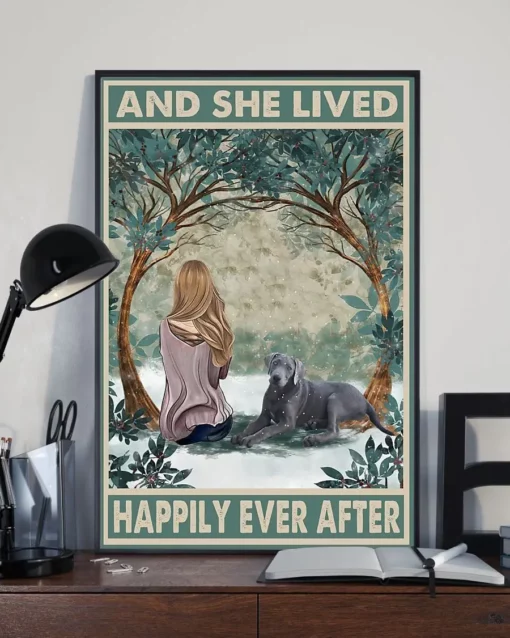 And She Lived Happily Ever After Silver Labrador Retriever Dog Poster
