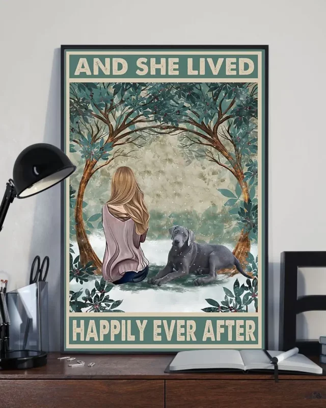 And She Lived Happily Ever After Silver Labrador Retriever Dog Poster