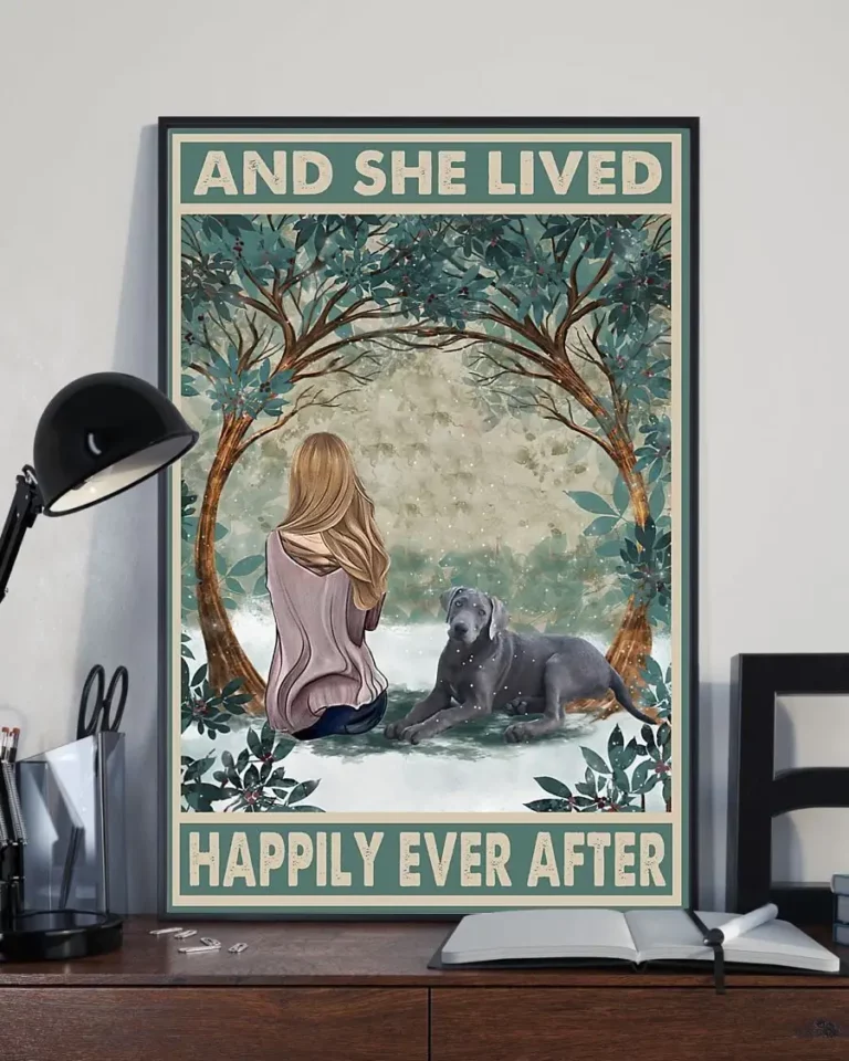 And She Lived Happily Ever After Silver Labrador Retriever Dog Poster