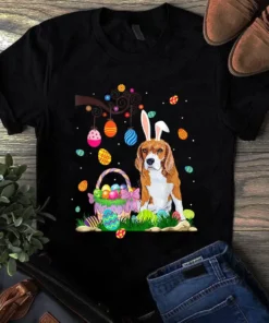 Beagle Dog Ear Easter Eggs Shirt Funny Easter Day Unisex Beagle Dog Gift Tshirt