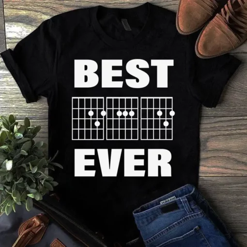 Best Dad Ever Guitar Musician Music Dad Father Tshirt