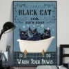 Black Cat Co Bath Soap Wash Your Paws Funny Meow Cat Poster 2 Black Cat Co Bath Soap Wash Your Paws Funny Meow Cat Poster