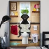 Black Labrador Toilet Reading Newspaper Funny Dog Poster 3 Black Labrador Toilet Reading Newspaper Funny Dog Poster