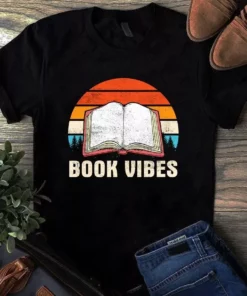 Book Vibes Retro Vintage Reading Book Tshirt