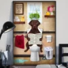 Brown Labrador Toilet Reading Newspaper Funny Dog Poster 3 Brown Labrador Toilet Reading Newspaper Funny Dog Poster