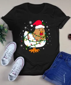 Chicken Christmas Tree Lights Xmas Merry Christmas Gift Tshirt