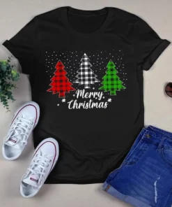 Christmas Tree Buffalo Plaid Merry Xmas Gift Tshirt