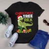 Christmas Tree Rex T rex Santa Hat Xmas Light Gift Tshirt