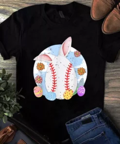 Cute Baseball Easter Egg Bunny Costume Happy Easter Day Tshirt