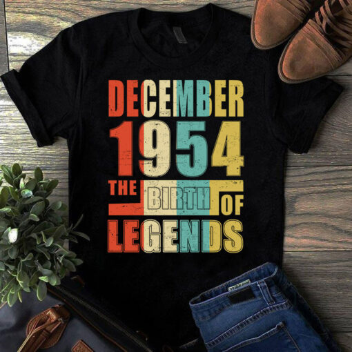 December 1954 The Birth Of Legends Vintage Unisex Tshirt