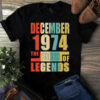 December 1974 The Birth Of Legends Vintage Unisex Tshirt 2 December 1974 The Birth Of Legends Vintage Unisex Tshirt