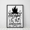 Escape to the Unknown Camping Camfire Lover Home Decor Wall Art Poster