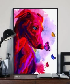 Greyhound Dog Puppy Water Color Home Decor Wall Art Poster