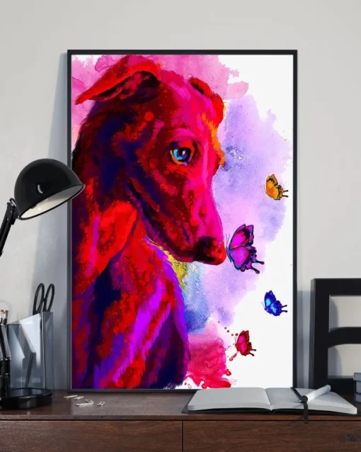 Greyhound Dog Puppy Water Color Home Decor Wall Art Poster