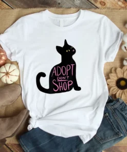 Adopt Don't Shop Black Cat Adoption Tshirt