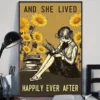 And She Lived Happily Ever After Sunflower Book Reading Lover Poster