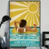 And She Lived Happily Ever After Swimming Short Brown Hair Girl Poster