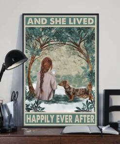 And She Lived Happily Every After Chocolate Dapple Dachshund Dog Poster