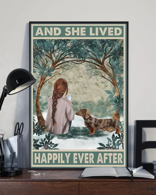 And She Lived Happily Every After Chocolate Dapple Dachshund Dog Poster
