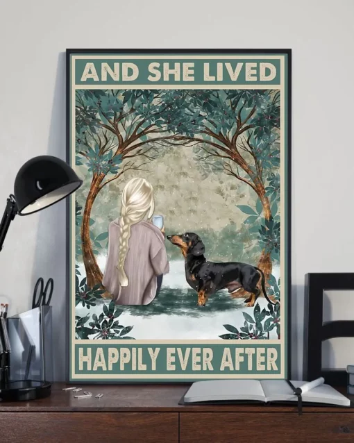 And She Lived Happily Every After Platinum Girl Dachshund Dog Poster
