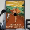 And She Ran Happily Ever After Boston Terrier Dog Poster