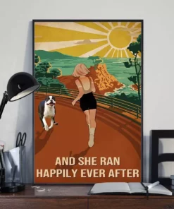 And She Ran Happily Ever After Boston Terrier Dog Poster