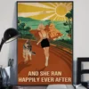And She Ran Happily Ever After German Shepherd Dog Running Poster