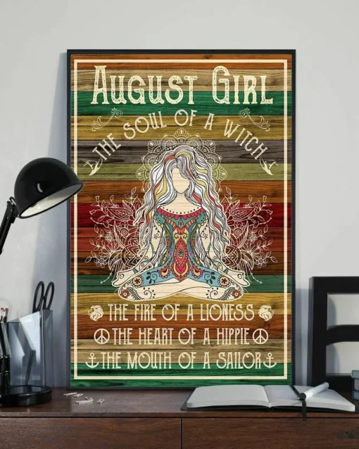 August Girl The Soul Of A Witch The Fire Of A Lioness Yoga Meditation Poster