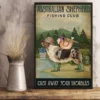 Australian Shepherd Fishing Club Cast Away Your Troubles Dog Poster 2 Australian Shepherd Fishing Club Cast Away Your Troubles Dog Poster
