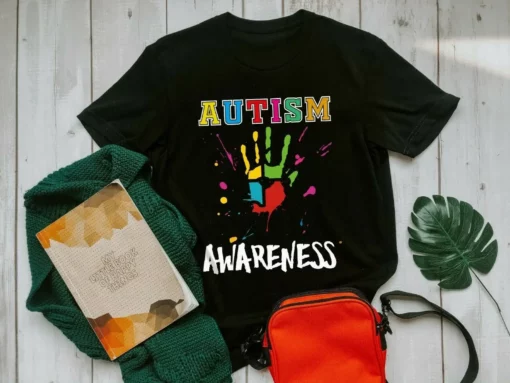 Autism Awareness Hand Print Color Gift Tshirt