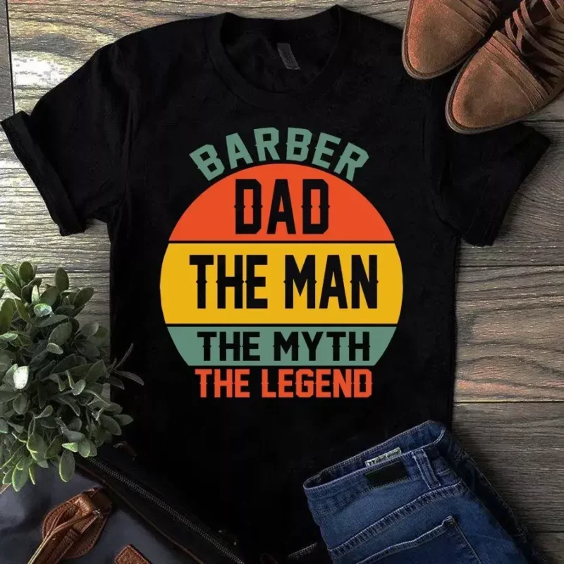 Barber Dad The Man The Myth The Legend Vintage Gift Father Dad Tshirt