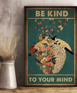 Be Kind To Your Mind Mental Vintage Poster